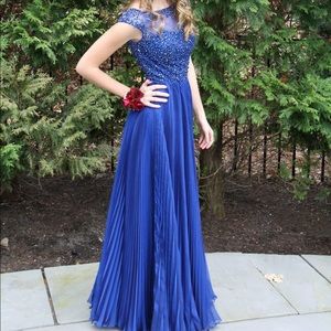 Royal blue floor length gown